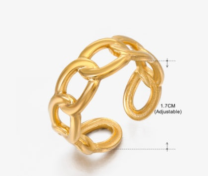 Geometric Copper Ring With Bee Design European American Fashion Statement Jewelry Fishbone Ring Golden Elegant