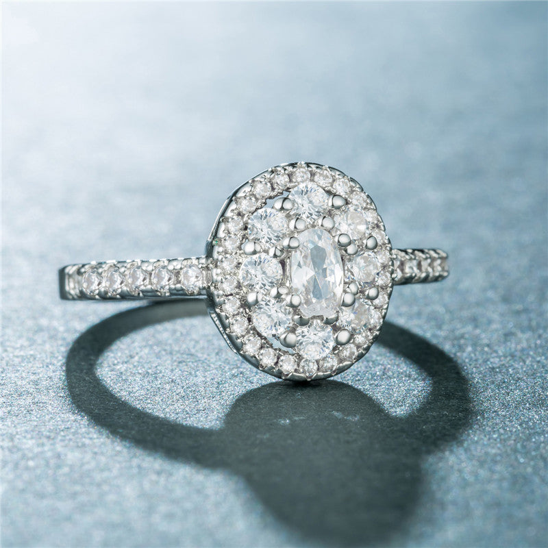 Geometric Zircon Ring Gold Plated Copper Jewelry For Women Elegant Gifting For Anniversary Sparkling Statement