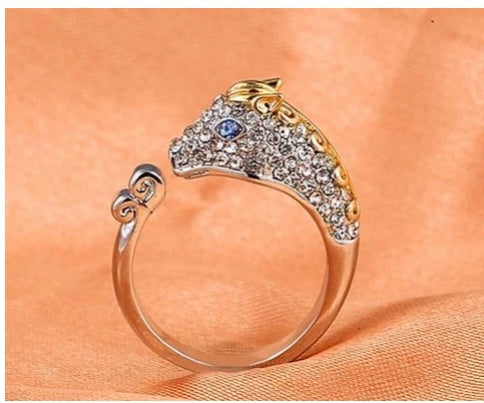 Zodiac Ring for Men and Women Unisex Alloy Jewelry Celebrating Sheep Tiger Dog and Horse Signs for Zodiac Fans