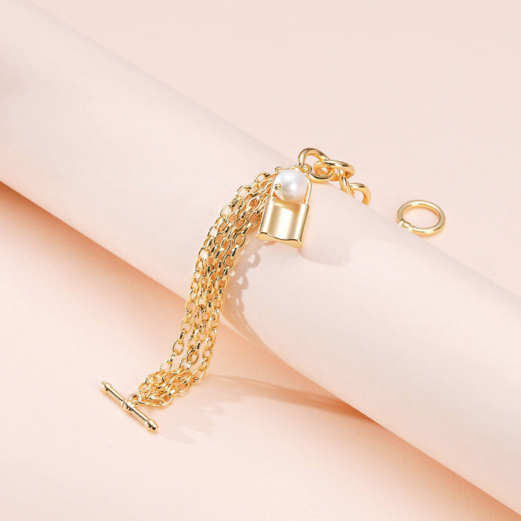 Womens Hollow Metal Element Pearl Geometric Bangle Bracelet National Fashion Summer Individually Packed Charms