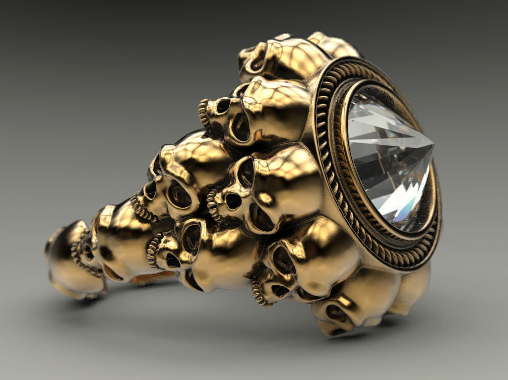 Mens Geometric Ring European Retro Punk Rock Style Electroplated Metal Fashion Jewelry Geometric Statement Art