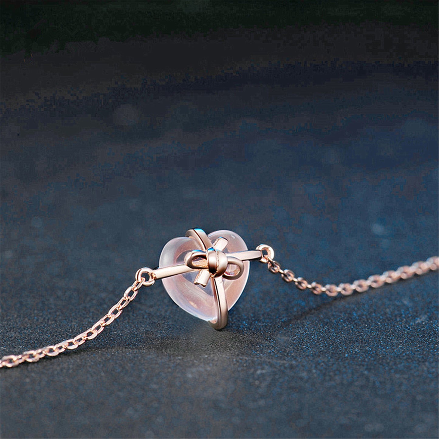 Heart Charm Bracelet Copper Electroplated Rose Pink Crystal Heart Motifs Stylish Korean Style Jewelry For Women