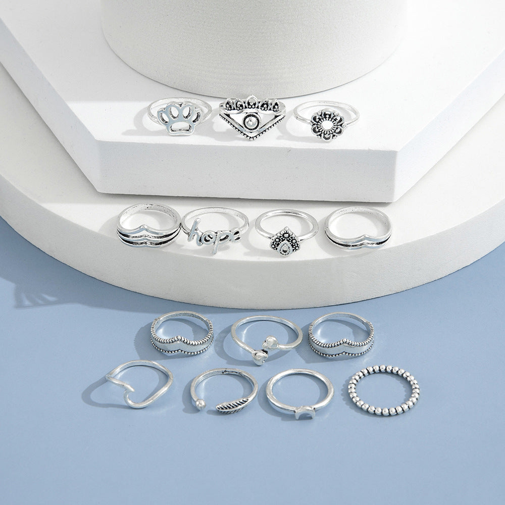 Womens Gold Plated Letter Ring European Fashion Jewelry Metal Initial Letter Personalized Statement Ring Women