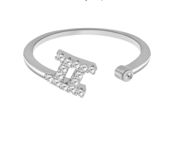 Gold Zodiac Sign Ring Electroplated Alloy Constellation Jewelry For Women And Girls Perfect Everyday Wear Shine