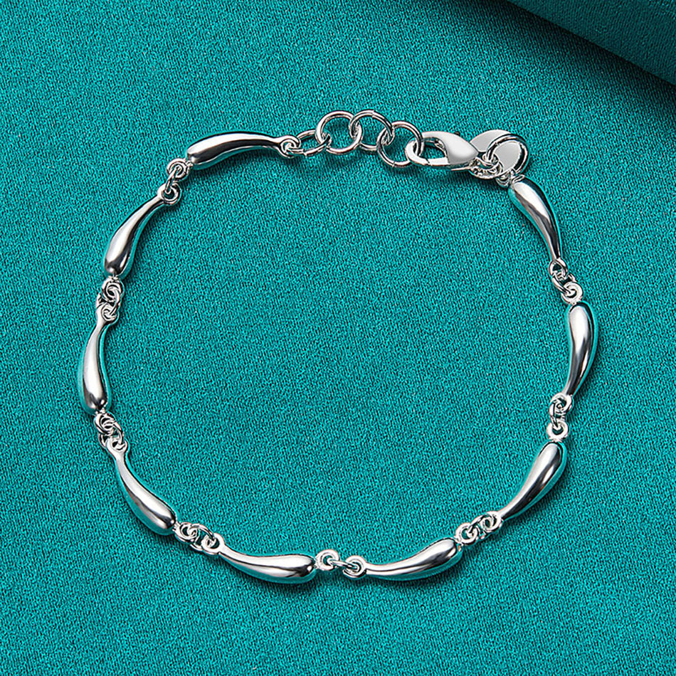 Womens Silver Water Drop Geometric Bracelet Elegant Bangle Jewelry Fashion Gift For Her Trendy Accessory Today