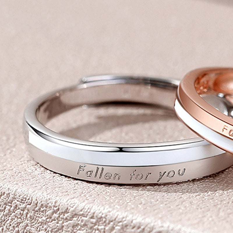 Sterling Silver Couple Rings Open Adjustable Korean Matching Bands For Him And Her Promise Jewelry Gifts Rings