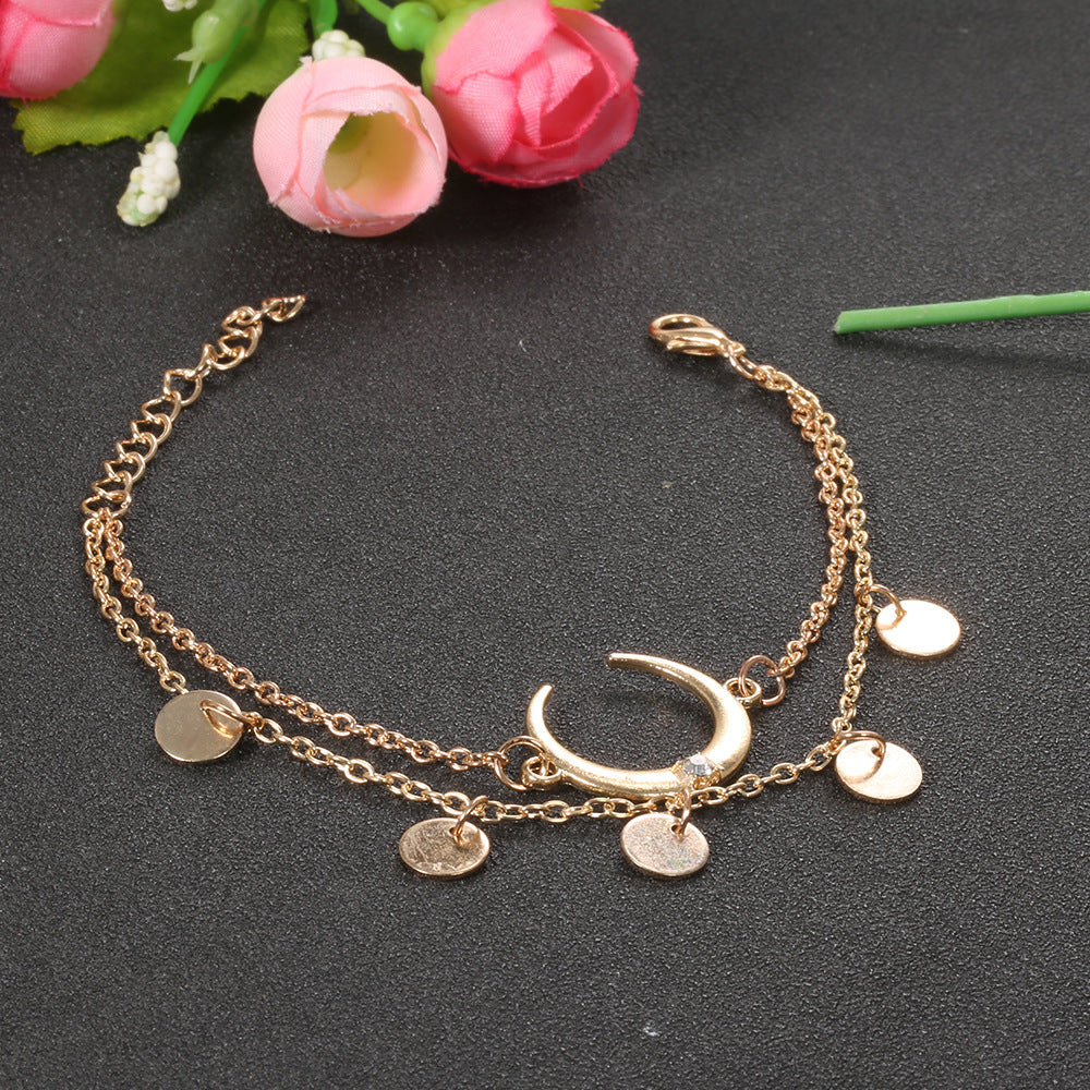 Crescent Moon Geometric Bracelet Set for Women Electroplated Alloy Jewelry Fashion Bangle Gift Timeless Fashion