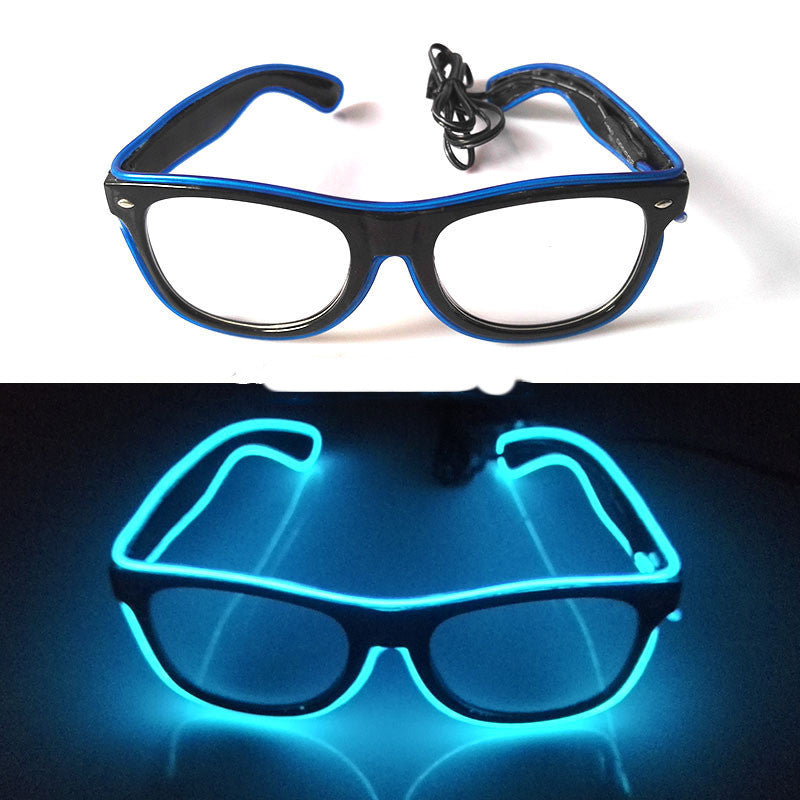 LED Light Up Glasses EL Wire Glow Eyewear For Rave Parties Green Blue Battery Powered Lightweight For All Nite
