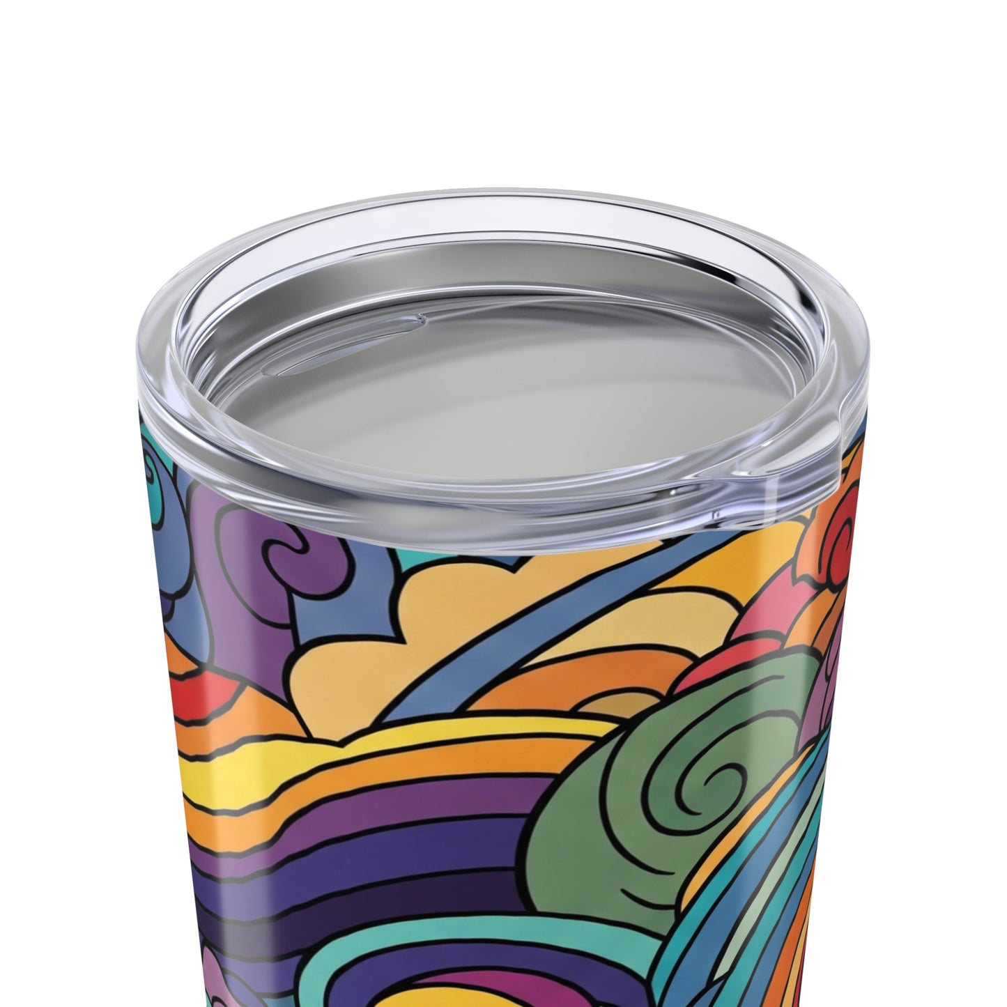 20 Oz Stainless Steel Tumbler With Vacuum Insulation Double Wall Spill Resistant Printed Design For Hot Or Cold