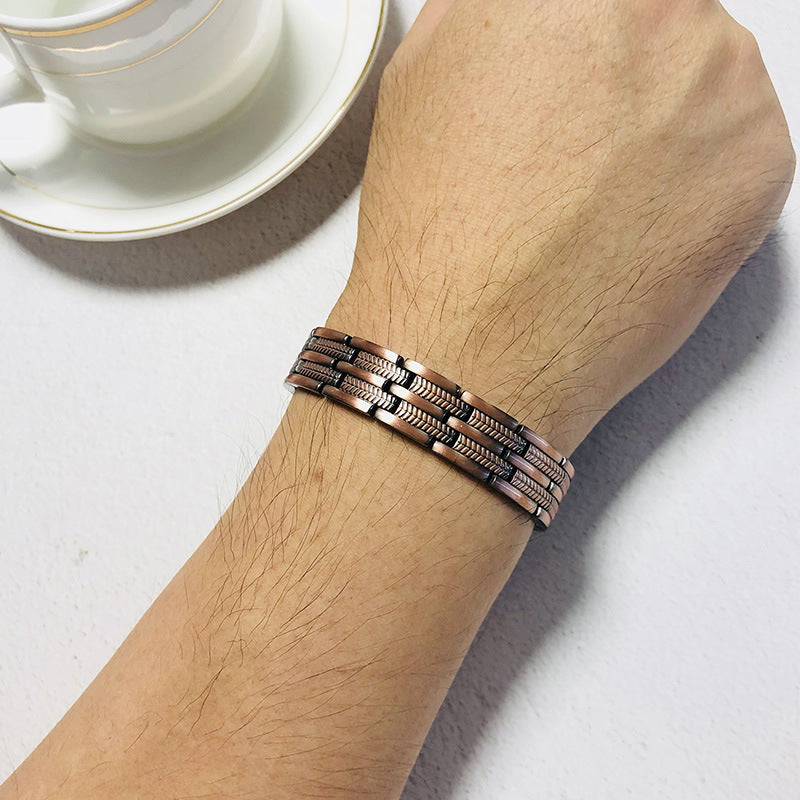 Mens Stainless Steel Bracelet With Geometric Design And Magnetic Closure For Anniversary Gift For Him Giftable