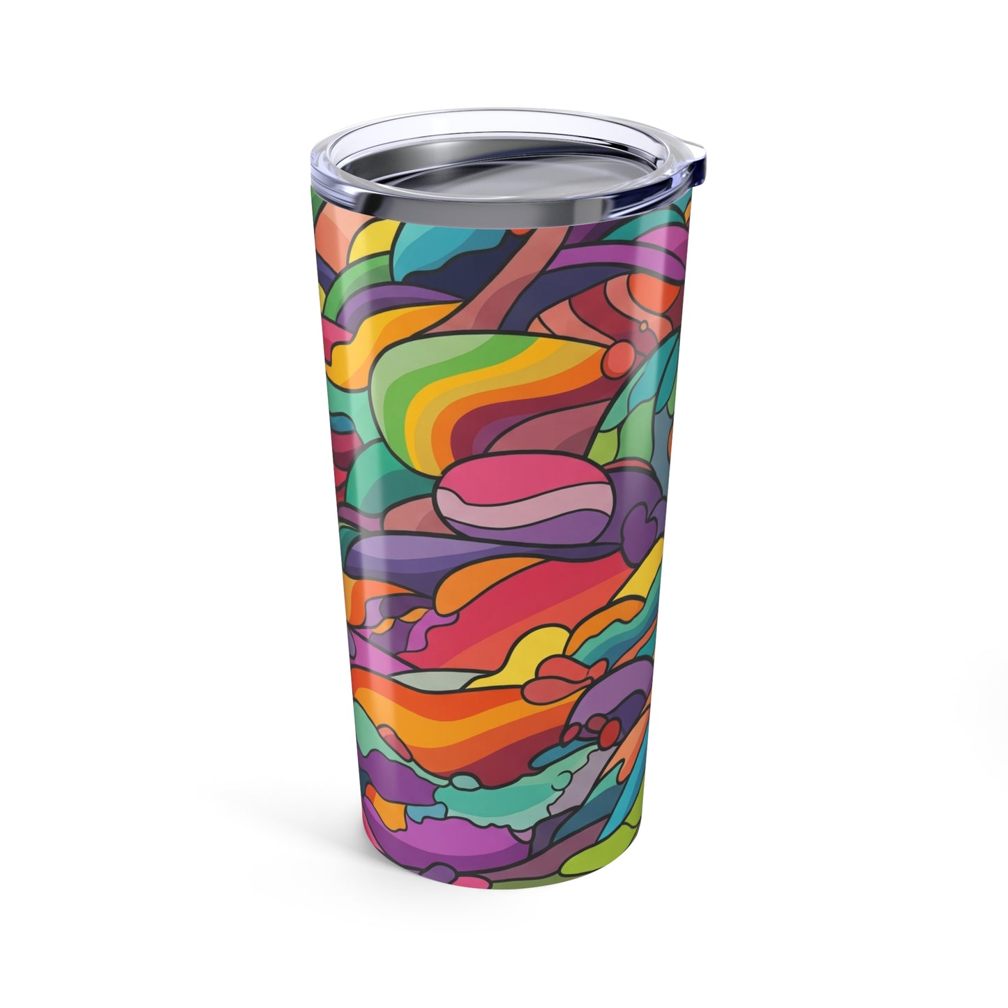 20oz Double Wall Vacuum Insulated Stainless Steel Tumbler With Printed Artwork Spill Resistant Hot Cold Beverage