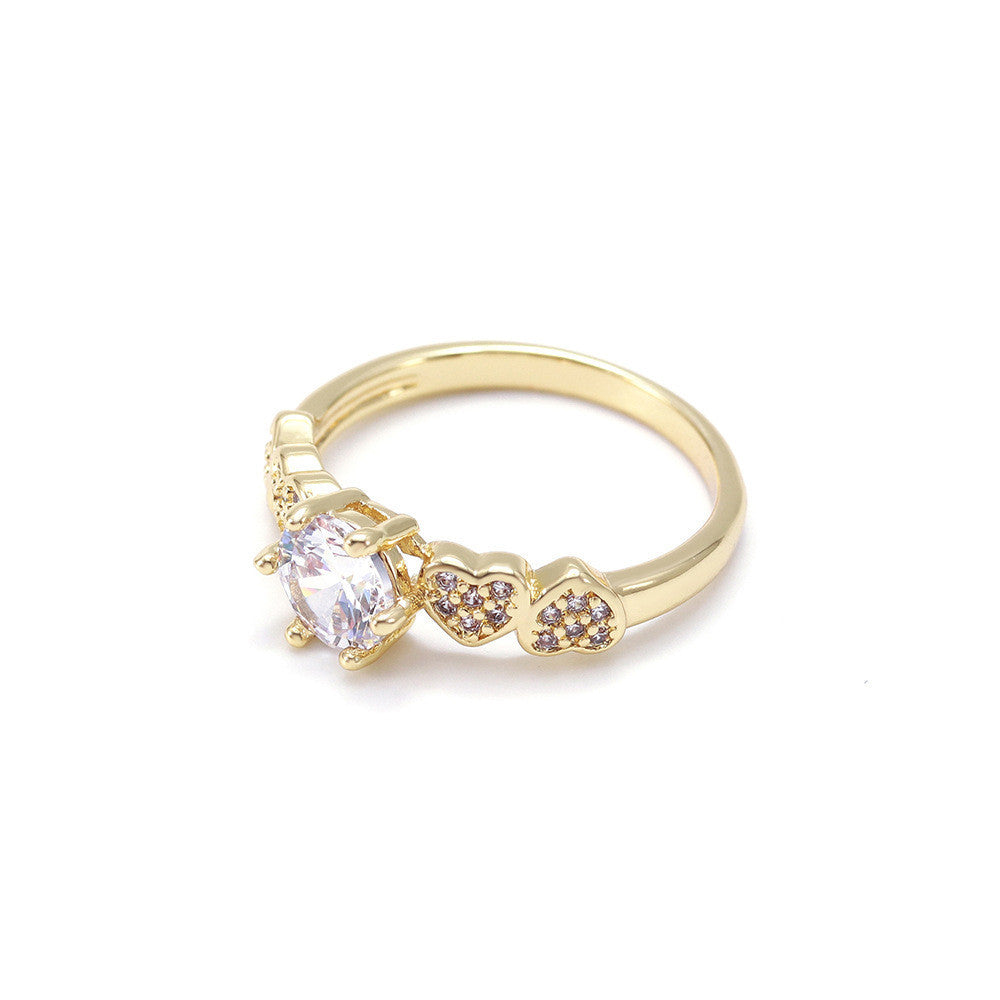 Womens Heart Shaped Copper Ring Electroplating European American Design Quality Durable Fashion Jewelry For Her