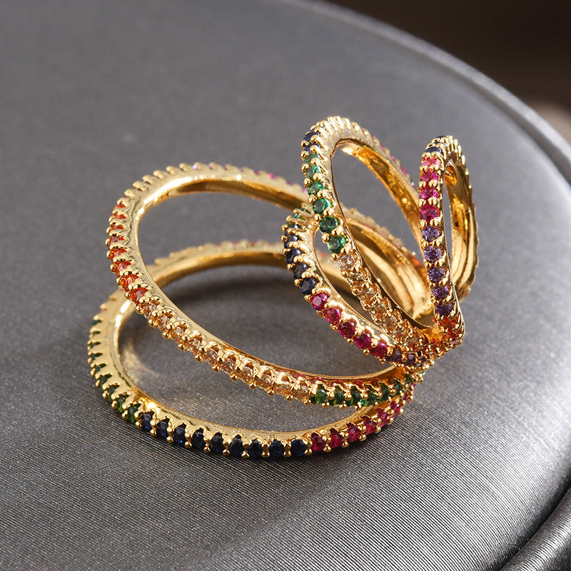 Gold Geometric Clip On Earrings Copper Zircon Electroplated Simple Stylish Womens Jewelry Modern Chic Earrings