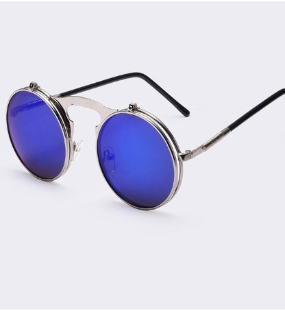 Retro Flip Up Polarized Sunglasses Metal Frame Lightweight Sun Glasses Universal Fit 130 MM Sunglasses For All