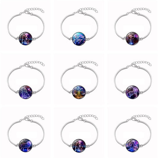 Womens Celestial Bracelet Time Pendant Adjustable Alloy Chain Constellation Theme Gift With Extender 17cm 5 cm