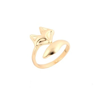 Adjustable Fox Ring For Women Open Copper Jewelry Silver Gold Rose Gold Fox Design Individually Packed Jewelry
