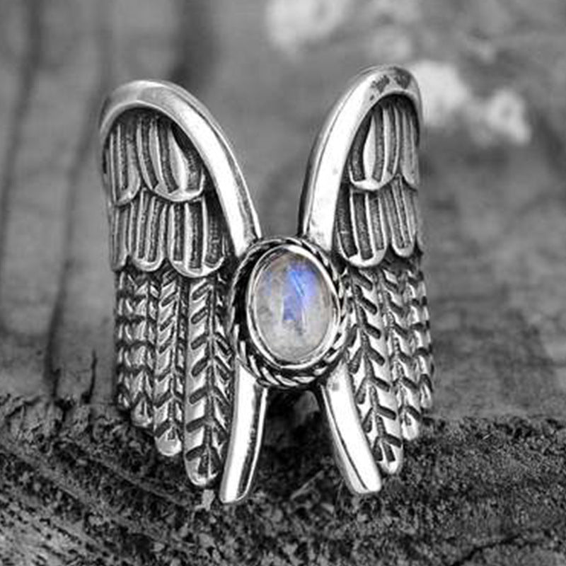 Womens Alloy Ring Angel Wing Design With Gemstones Insect Ring Electroplated Ring Wedding Gifts For Her Fashion