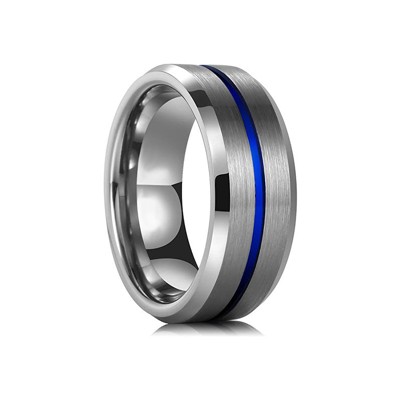 Unisex Titanium Steel Ring Frosted Bilateral Design Rotatable Band With Silver Blue Black Red For Everyday Wear