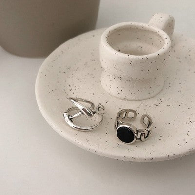 Adjustable Irregular Design Silver Ring for Index Finger Knuckle Electroplated Thai Silver for Everyday Styles