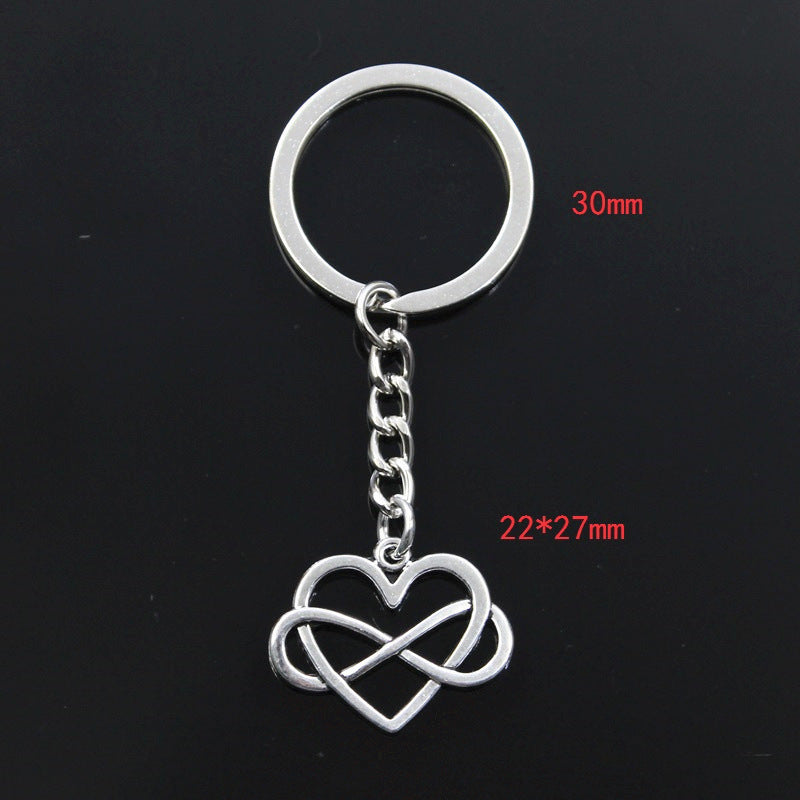 Heart Keychain Zinc Alloy Keyring Chinese Style Silver Heart Design Fashion Accessory For Men And Women Styles