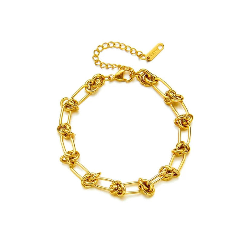 Women Titanium Steel Rectangular Bracelet Buckle Clasp Silver Bracelet Gold Bracelet Fashion Jewelry Treatment