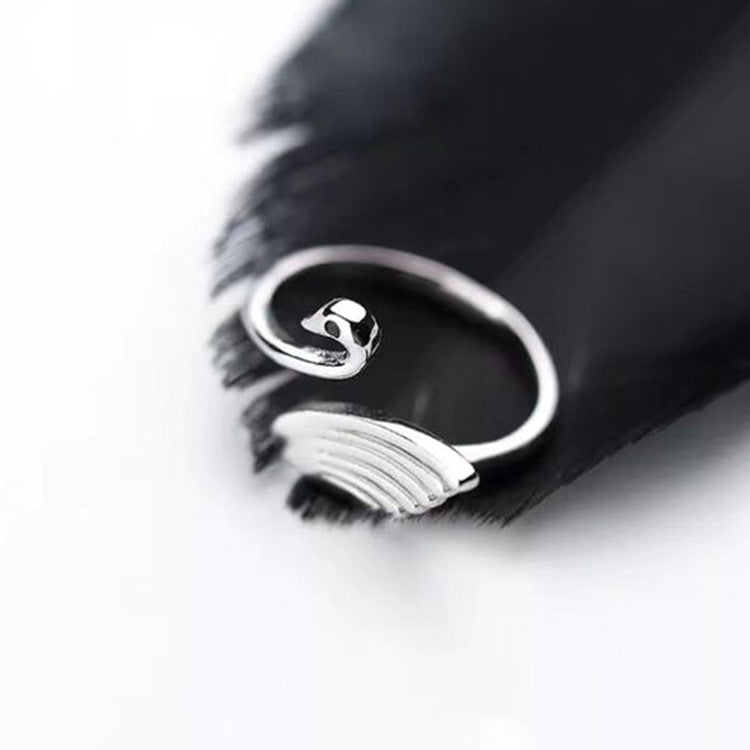 Korean Style Cute Animal Sterling Silver Ring S925 Geometric Adjustable Womens Jewelry Delicate Everyday Wear Accessory
