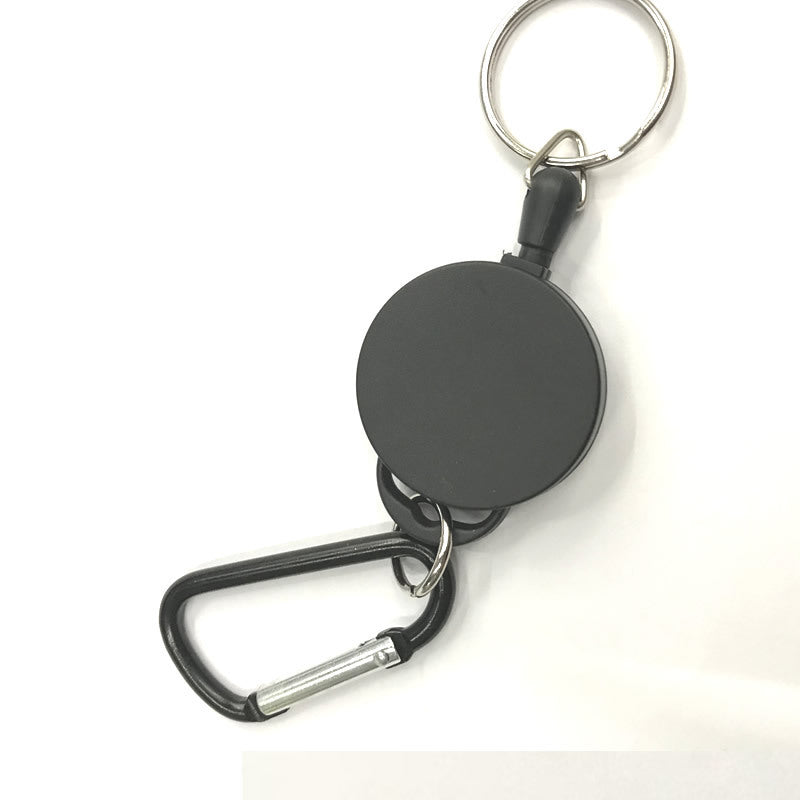 Retractable Key Ring 65cm Steel Wire Rope Heavy Duty Keychain Belt Clip Easy Pull Key Holder Everyday Use Quick Access