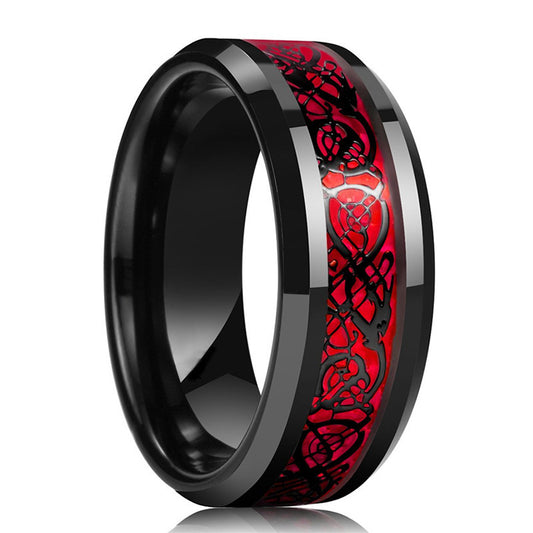 Titanium Steel Carbon Fiber Dragon Ring Material Style Simple Stylish Features Plating Color Image Color Image