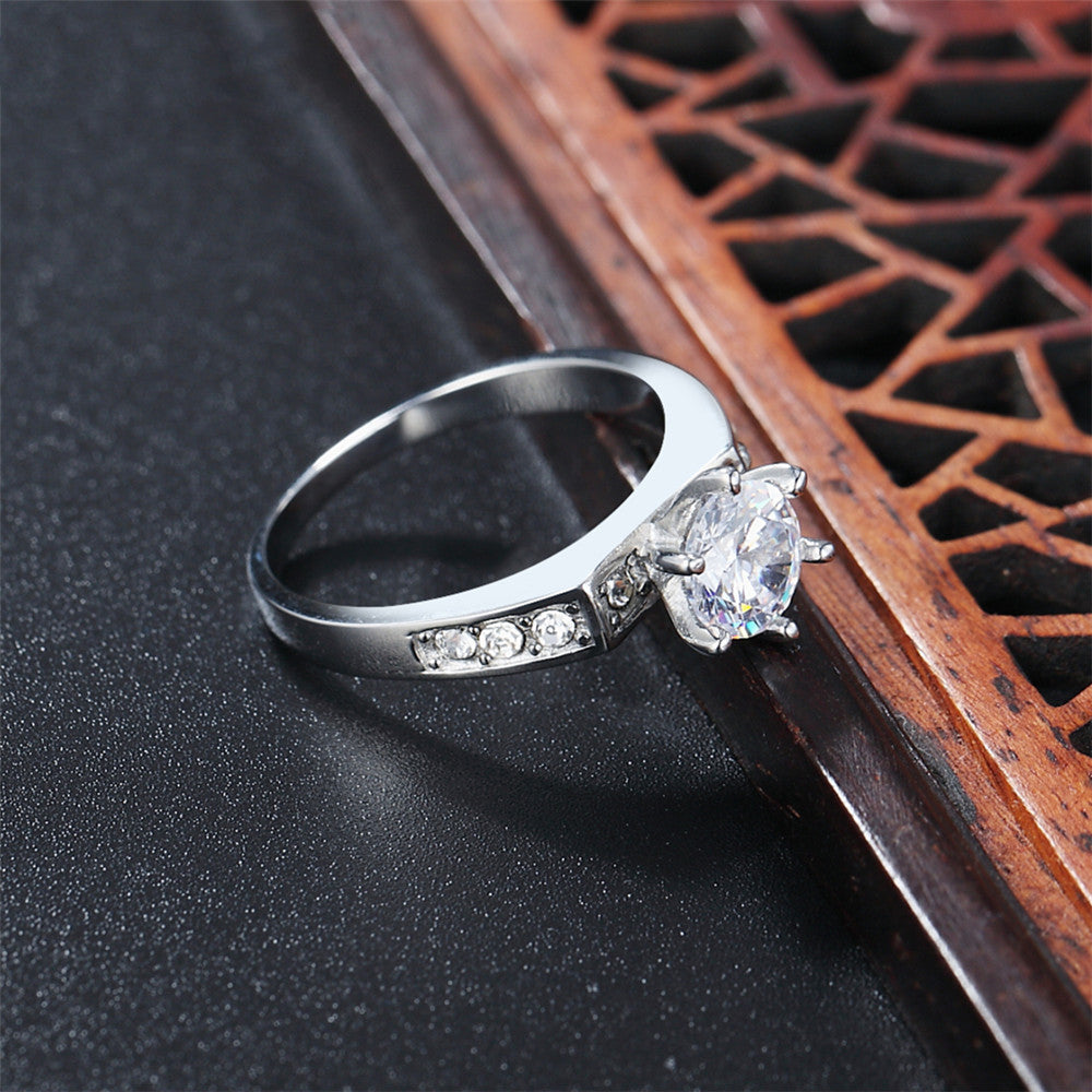 Titanium Steel Ring With Rhinestones Wedding Band Love Token Ring Gifting For Him And Her Affectionate Jewelry