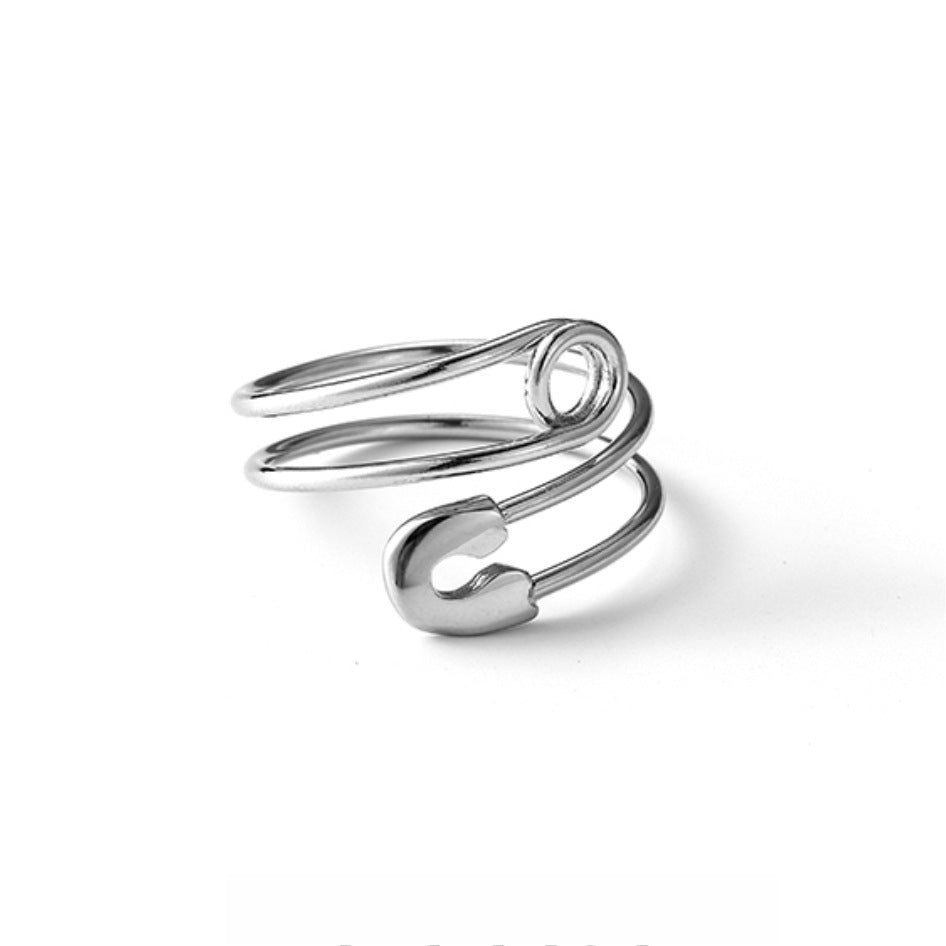 Unisex Adjustable Copper Open Mouth Vintage Distressed Style Giftable Little Finger Rings Silver Plated Finish