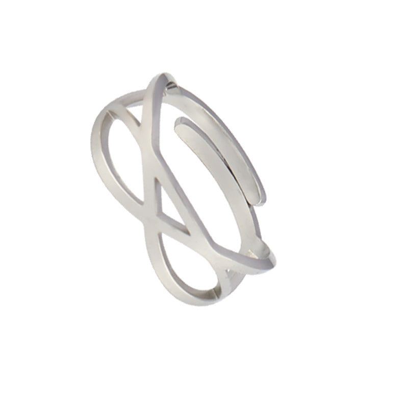 Stainless Steel Geometric Ring Natural Style Women Gold Silver Trendy Fashion Hip Hop Minimal Jewelry Timeless