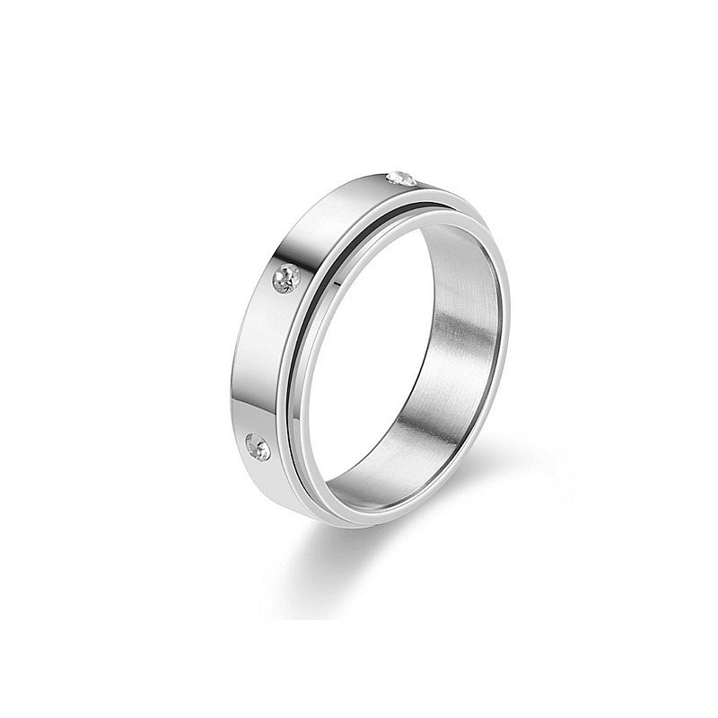 Stainless Steel Spinner Ring With Moon And Stars Design Rotatable Unisex Jewelry For Relaxation And Style Chic