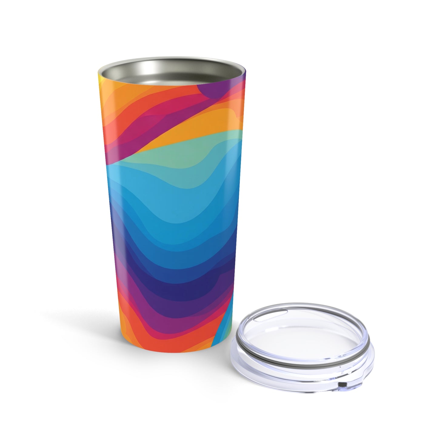 20oz Stainless Steel Tumbler With Vacuum Insulation Spill Resistant Travel Mug Printed Design For Hot Or Cold