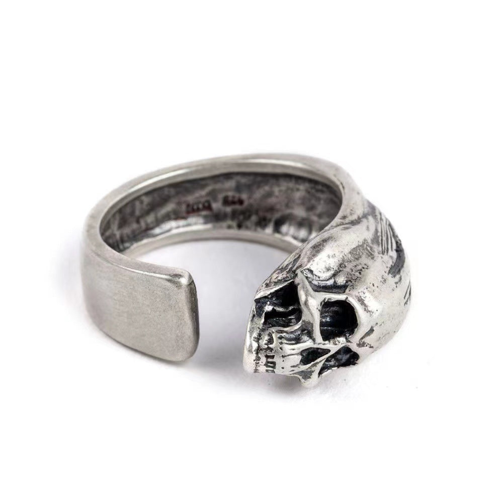 Geometric Skull Ring Adjustable European American Dark Soul