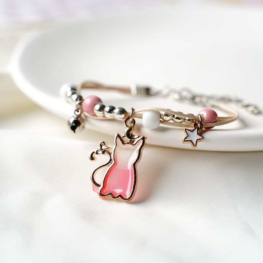 Womens Ceramic Bead Bracelet With Alloy Charms Adjustable Couple Design Best Friend Jewelry Gift Cute Bracelet