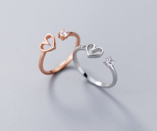 Silver DiamondShaped Hollow Ring 0.7cm Wide 0.55cm High Dainty Elegant Everyday Minimalist Jewelry Gift For Her