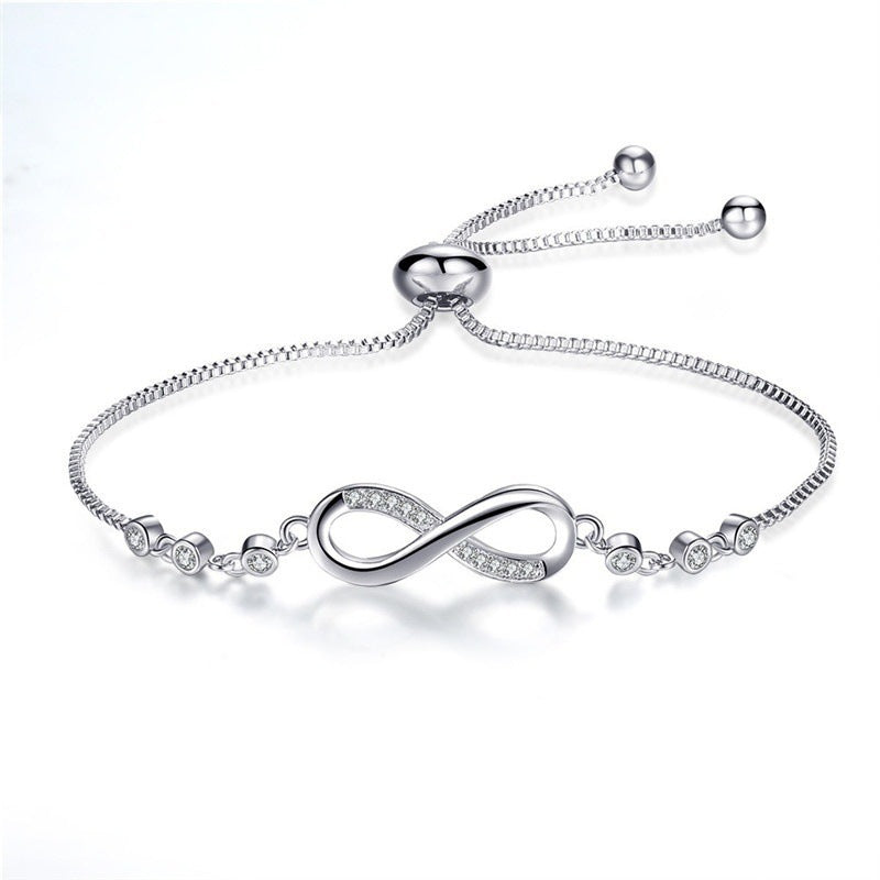 Womens Adjustable Engraved Alloy Bracelet Electroplated Fashion Jewelry Eight Character Design Gift Ready Today