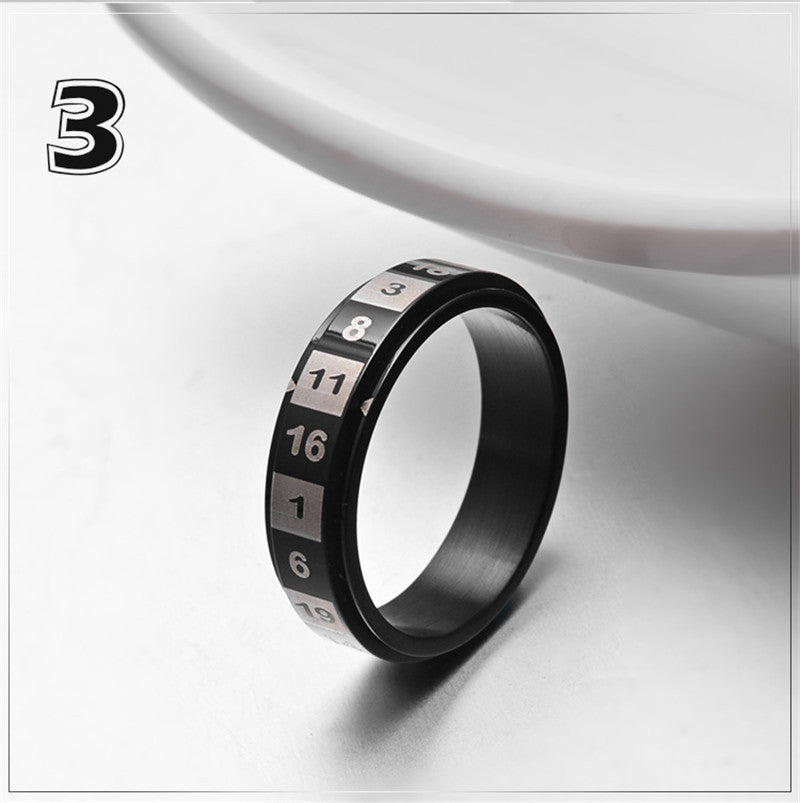 Black Spinner Ring 6mm Rotating Couple Band 6g Jewelry