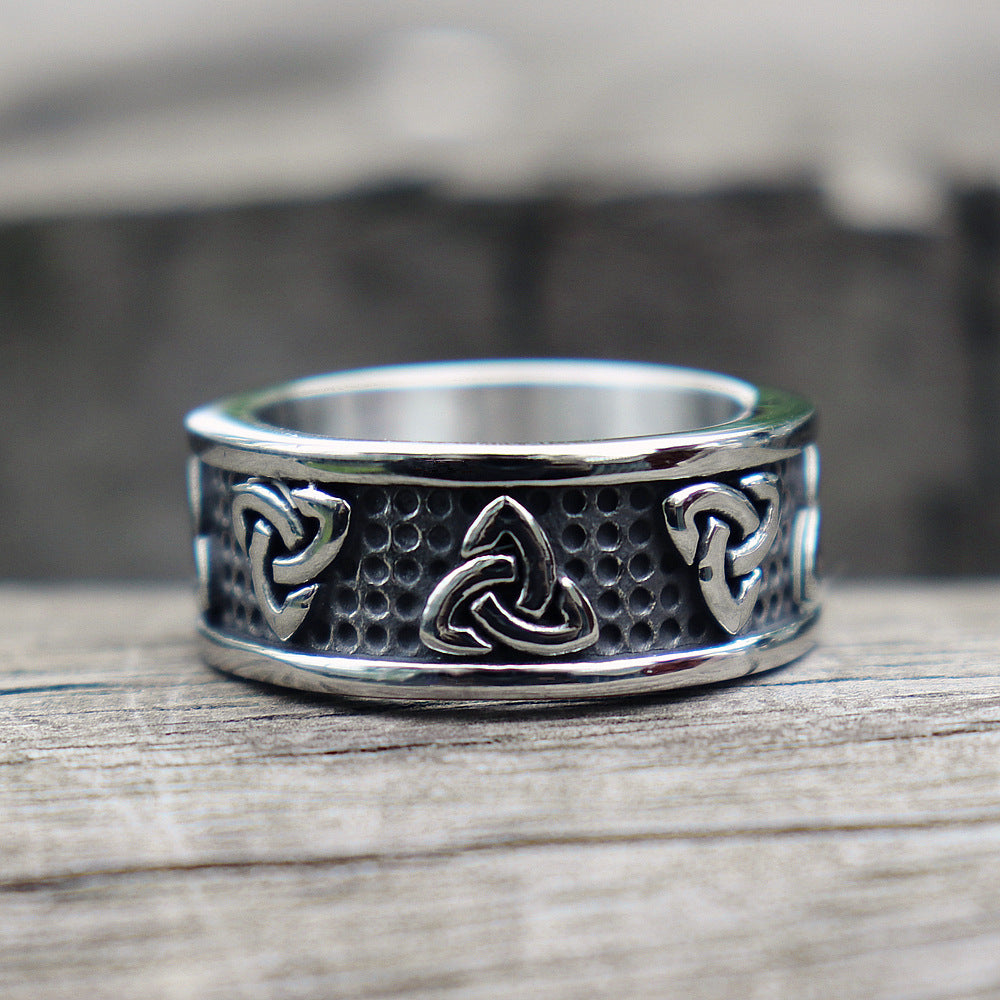 Mens Vintage Celtic Viking Geometric Ring Electroplated Alloy Band European American Fashion Gift Holiday Gift