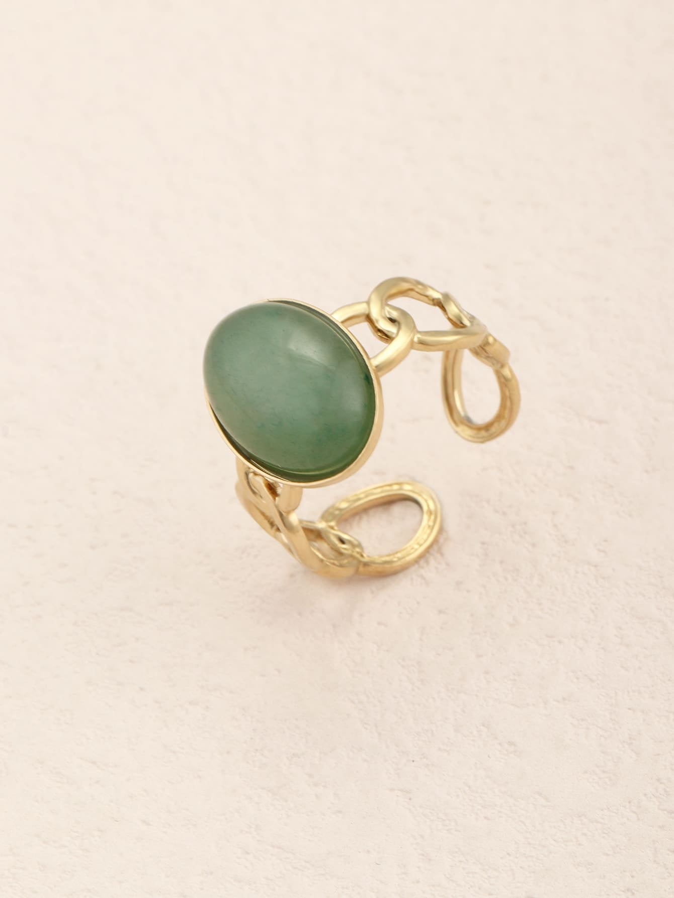 Gold Alloy Chunky Adjustable Ring For Women Larger Statement Jewelry Elegant Fashions Accessory Diameter 18 mm