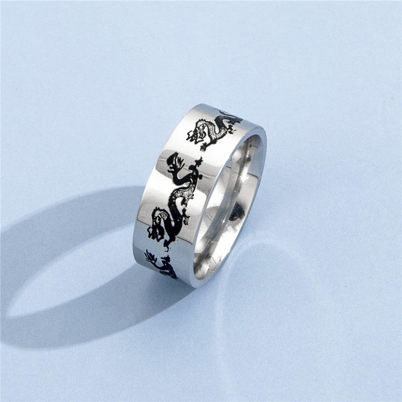Stainless Steel Ring Punk Rock Style Flame Butterfly Accent Metal Jewelry for Everyday Wear Suitable for Men Women