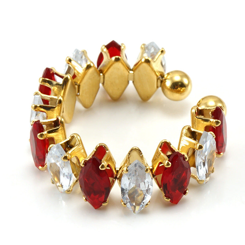 Stainless Steel Diamond Ring For Women Special Interest Design Elegant Jewellery With Brilliant White Diamonds