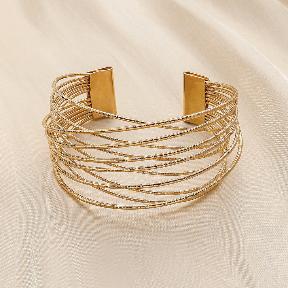 Womens Stainless Steel Mesh Bracelets Fashion Electroplated Metal Line Bangle Jewelry Gift Adjustable Everyday