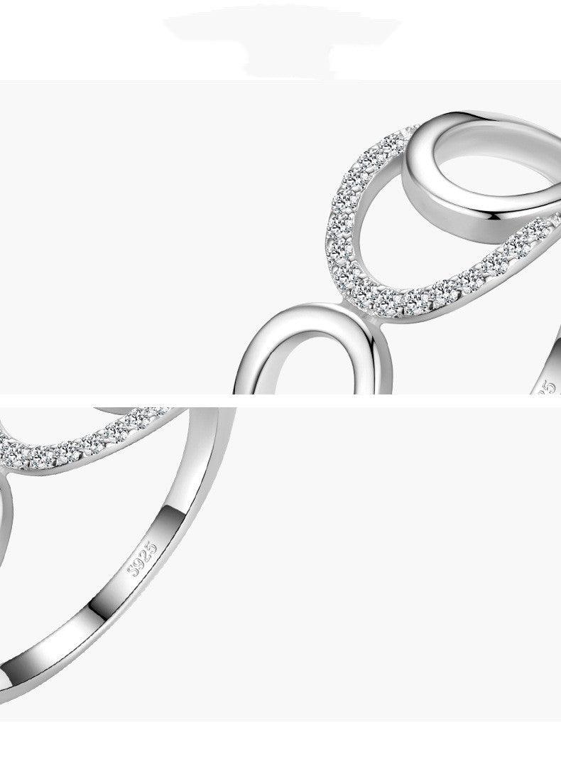 Womens Sterling Silver Ring Geometric Lines S925 Jewelry For Women Gift For Her US5 US6 US7 US8 US9 Ships Free