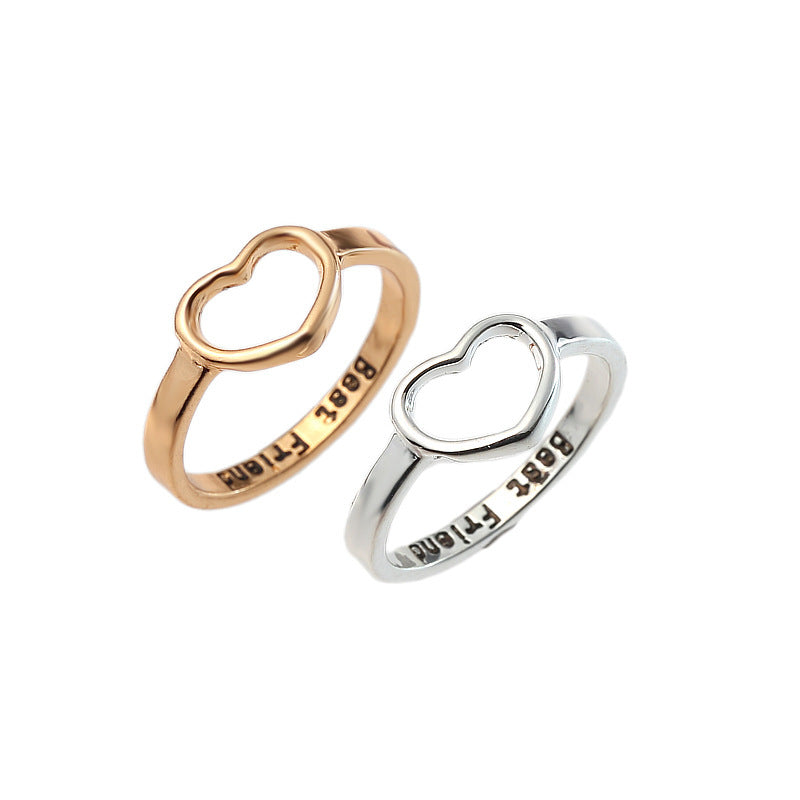 Couple Rings Electroplated Alloy Set For Men And Women Fashion Jewelry Love Ring Matching Goldtone Silver Tone