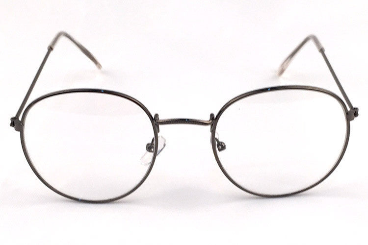 Retro Metal Frame Glasses Full Rim Flat Mirror Eyewear For Men And Women Zero Degree Trendy Fashionable Eyeglasses