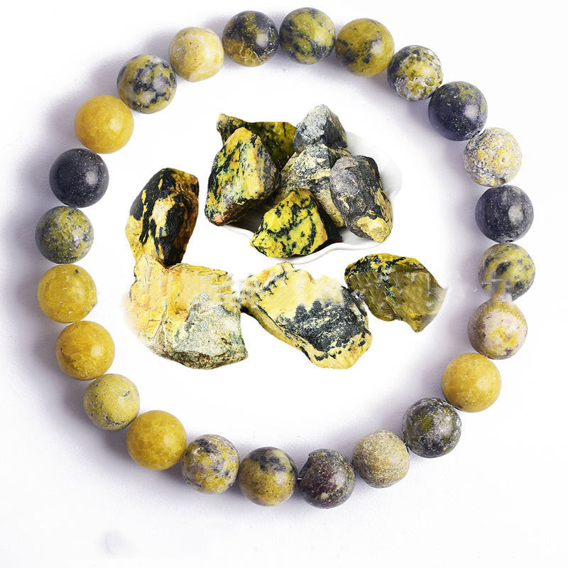 Unisex Bead Bracelet Natural Stone Hand Polished Vintage Geometric Spherical Design for Women and Men Elegance