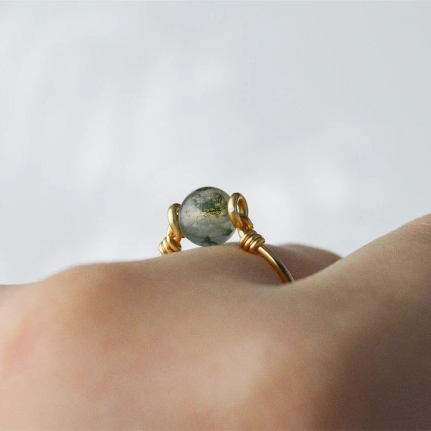 Green Jadeite Ring Gold Plated Copper Base Elegant Jewelry For Women And Men Sizes US 5 To 12 Handcrafted Durable