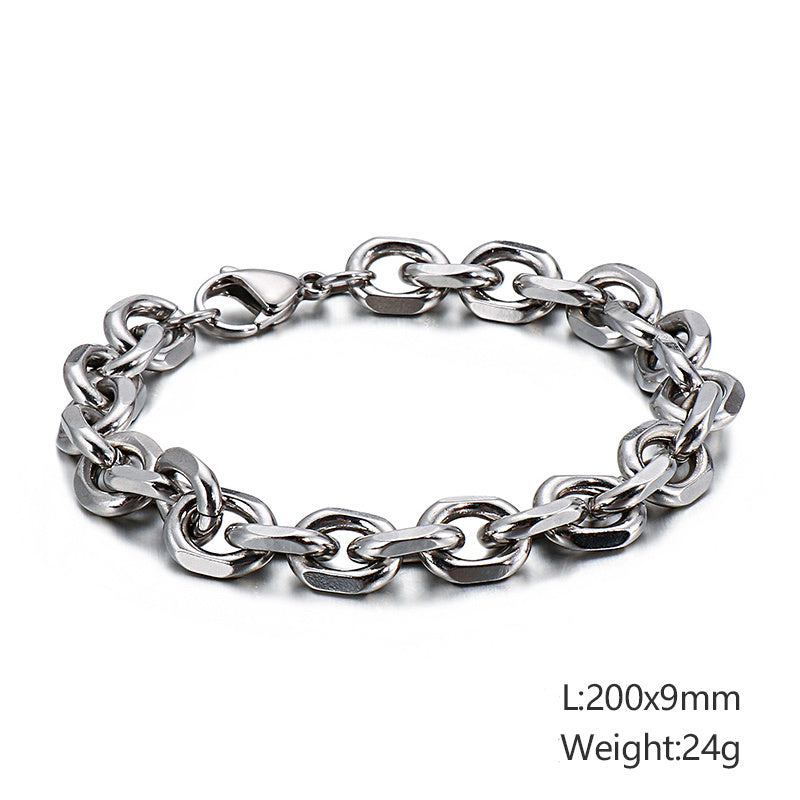 Polished Stainless Steel Bracelet for Men and Women Titanium Steel Hip Hop Bangle Punk Style Unisex Wear Today