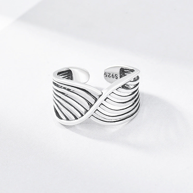 Sterling Silver Bird Nest Ring Mesh Design Korean Style Electroplated Travel Souvenir Gift For Collectors And Lovers